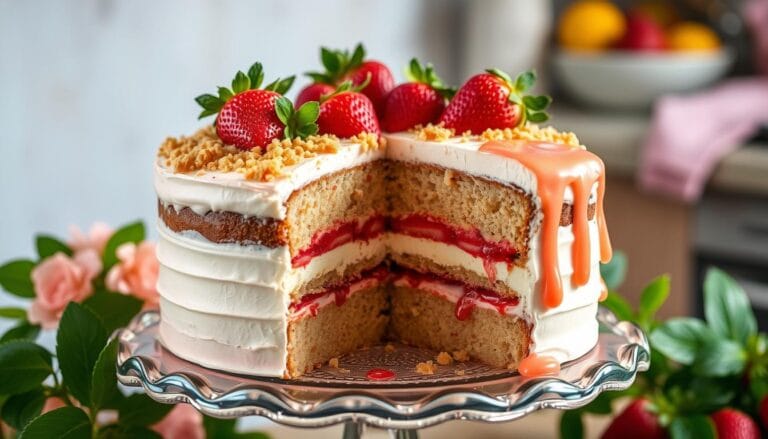 strawberry crunch cake