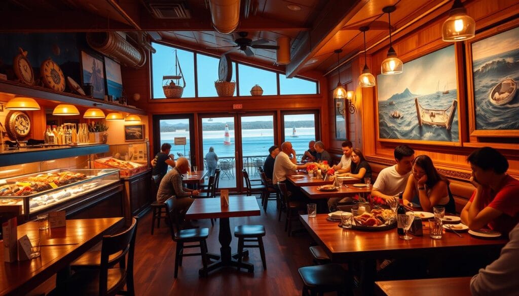 Dining atmosphere for seafood lovers